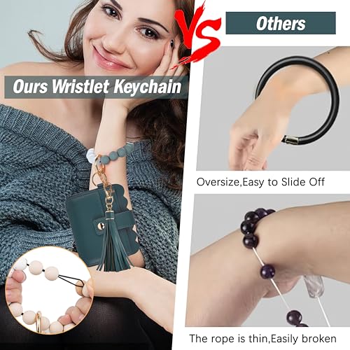 Image of Wristlet Wallet for Women with Keychain - RFID Card Holder Small Wallet Wristlet with Key Ring