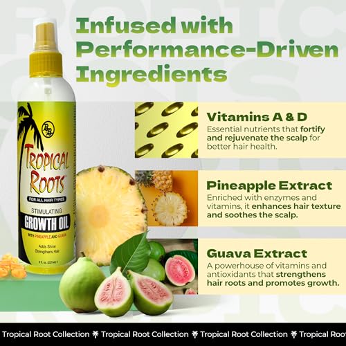 Bronner Bros Tropical Roots Stimulating Growth Oil — 8 fl oz — view 3