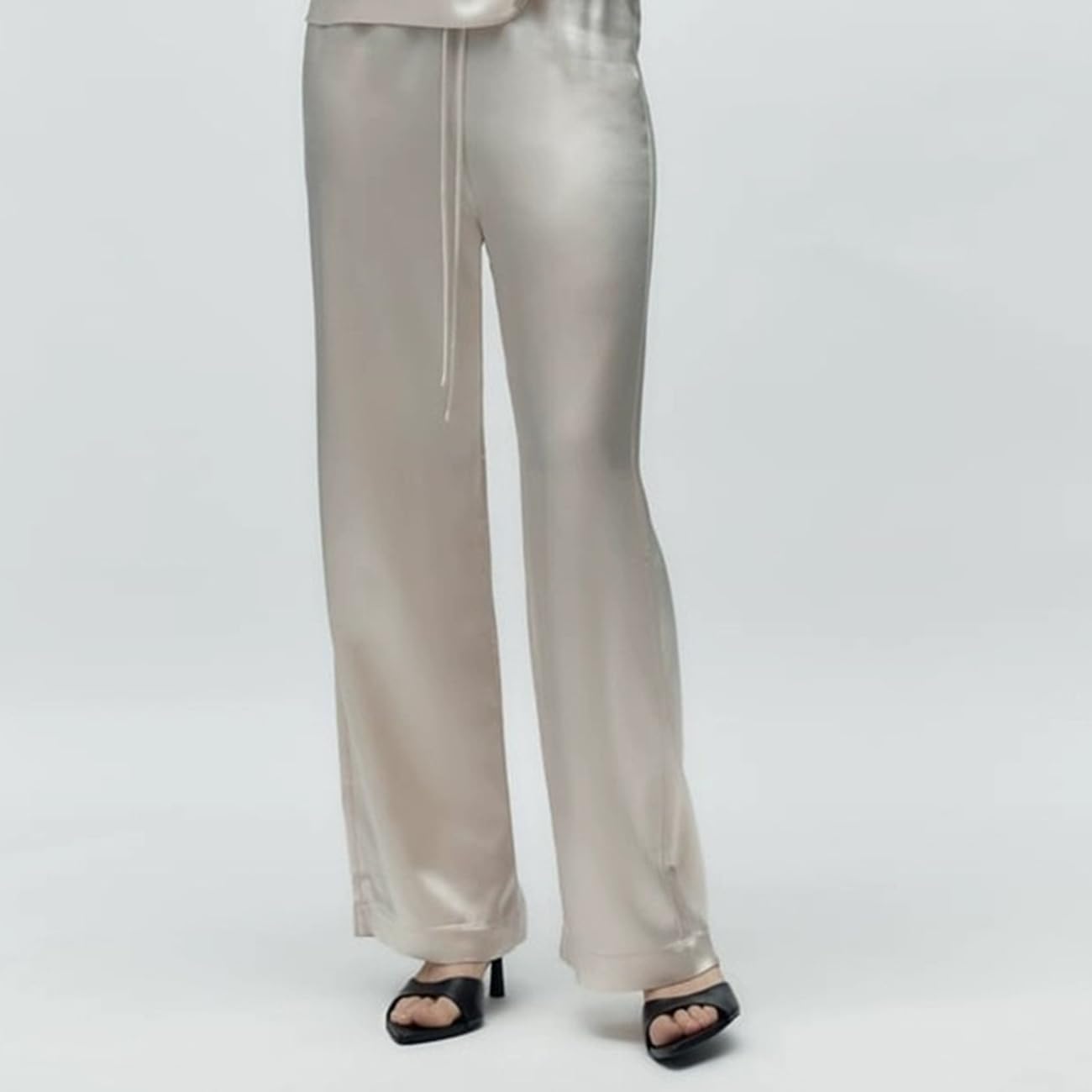 MRKEWUNEY Heeled Mules for Women Metallic Slip On Mules Backless Kitten Heel Pointed Open Toe Wedding Party Dress Sandals Slide Sandals Evening Party Shoes Black Szie 39 - Image 6