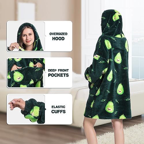 Oversized Blanket Hoodie, Adult Women Sherpa Fleece Wearable Blanket Warm and Cozy Giant Hooded Blanket Fluffy Sweatshirt for Women and Men - Image 4