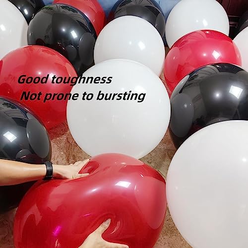 Image of 90 Pack 18 inch Red Black White Balloons 30 of each of the 3 colors Red White Black Latex Party big Balloon Bulk for Various Party Events Decorations
