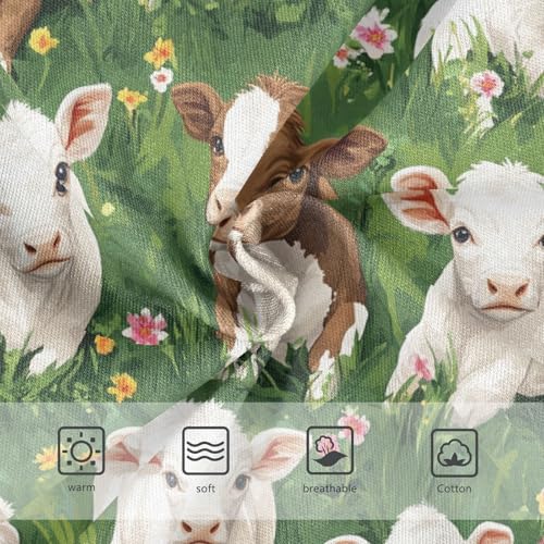 Wusikd Cute Calves Girls' Underwear Cotton Grass Flowersd Girls Briefs Soft Toddler Underwear 2T3