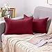 MIULEE Funda Cojines Sofá Fundas de Almohadas Lino de Imitación de Color Puro Duradero Decorativo para Cama Silla Habitacion Oficina Salón Dormitorio Lumbar 30x50 cm 2 Piezas Carmesí