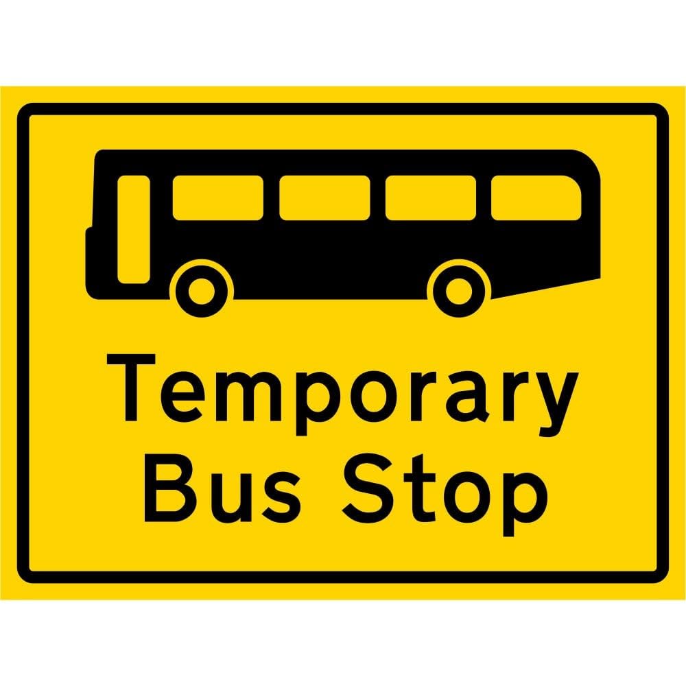 Signage Temporary Bus Stop Sign Metal Sign For Wall, Fence, Or Gate 12"X8"