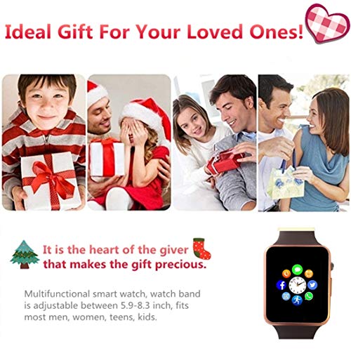 Hocent Smart Watch, Smartwatch with SD Card Camera Pedometer Phone Call Text SNS SMS Sync SIM Card Slot Music Player Alarm Compatible with Android and iPhone (Partial Functions) for Men Women Teens - Thumbnail 7