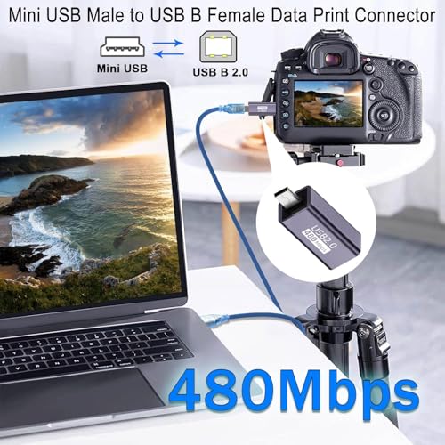 Image of ETZIN Mini USB to MIDI Electronic Musical Adapter 480Mbps Mini USB Male to USB B Female Data Print Connector 7W Charging, Al Case for Printer Scanner Electronic Pianos,EPL-1579CC