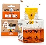 Super Ninja Fruit Fly Trap - 1 pack, Highly Effective Fruit Fly Killer for Home & Kitchen, Up to 3 Weeks of Performance per Bottle, Child & Pet Friendly