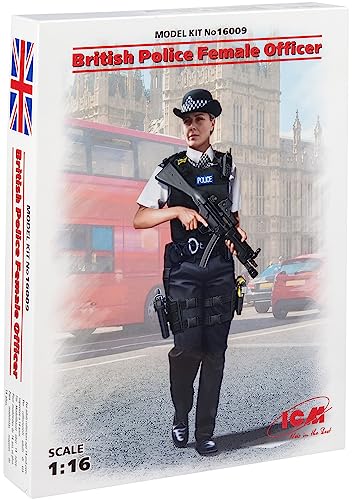 ICM British Police Female Police Officer 1:16 Figure, Sky Blue, Miniature