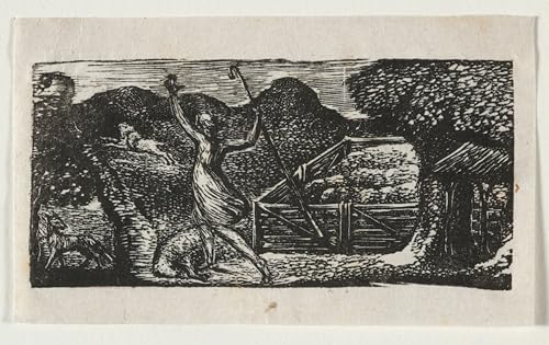 Affiche Toile Le Berger Chasse un Loup par William Blake Reproduction Art Portrait 60x90cm