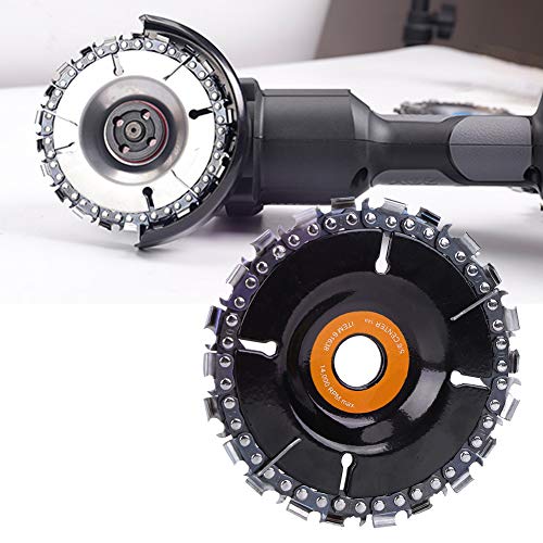 4?Inch Angle Grinder Chain Disc Engraving Durable Woodworking Tool Black Carbide 22?Teeth 10,000~13,000 Rpm(Orange Card) #TOP5