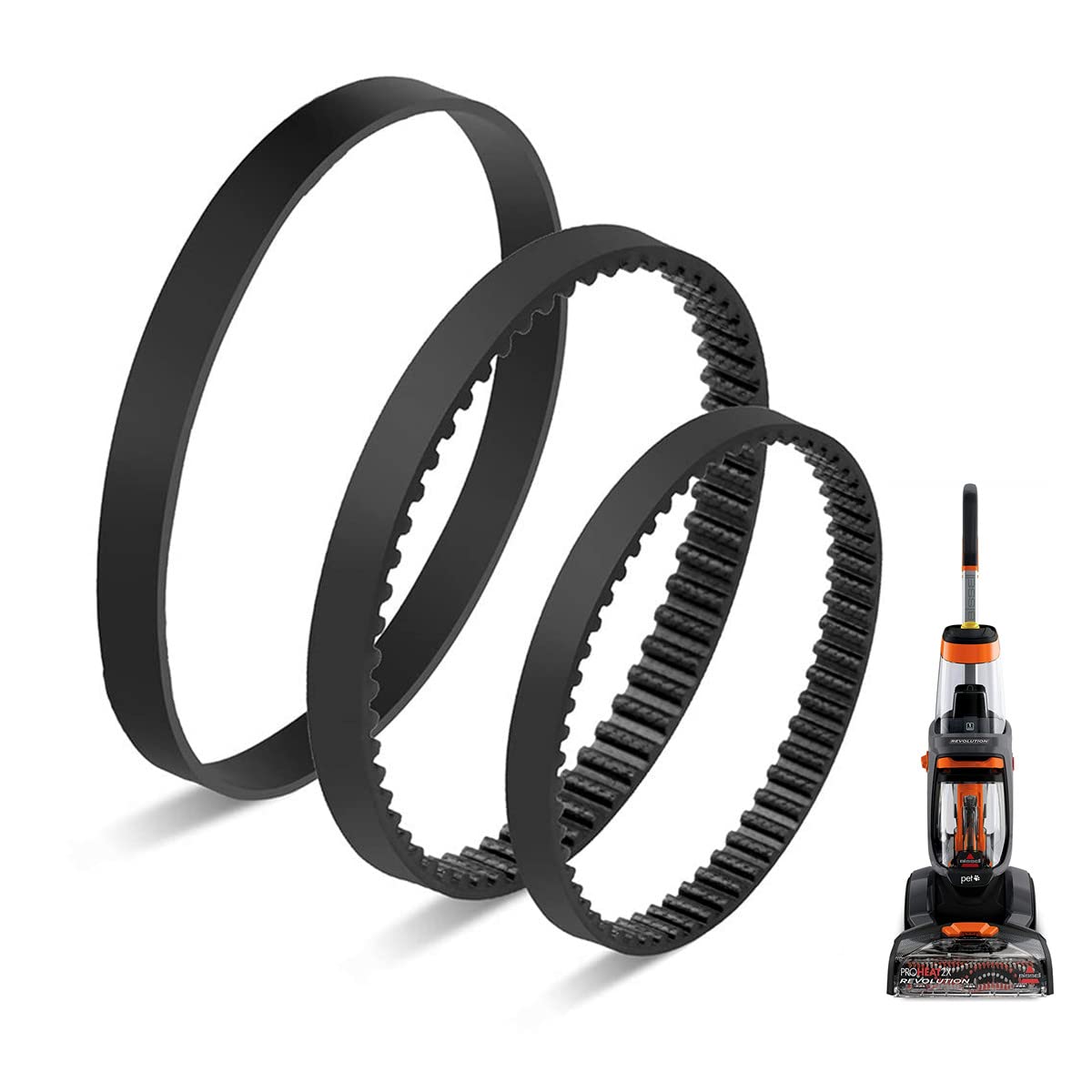 Replacement Belt Set for Bissell ProHeat 2X Revolution Pet Carpet Cleaner Model 1548 1551 1551W 1550 Series, Replace Parts 1606419, 1606418 and 1606428 - Amazon product rated Grade A