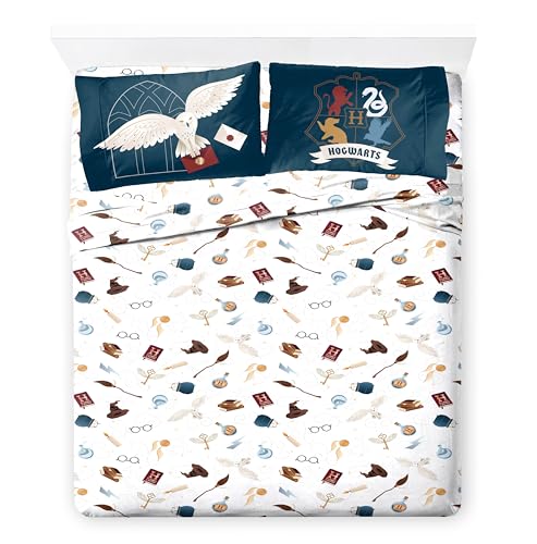 Image of Harry Potter Full Comforter Set 7 Piece Soft Hogwarts Bedding, Grey