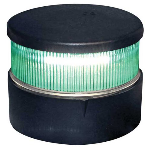 Aqua Signal 34002-7 All-Round LED Navigation Light - Starboard (Green) with Black Housing