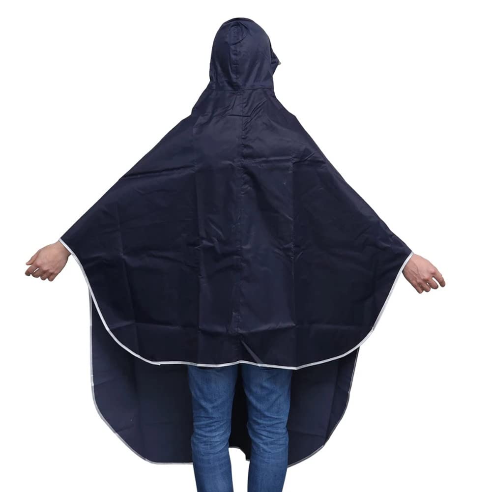 Peleryna przeciwdeszczowa Poncho z kapturem Męskie damskie Rowerowy płaszcz przeciwdeszczowy Wiatroszczelny płaszcz przeciwdeszczowy Pokrowiec na hulajnogę (granatowy pojedynczy 4XL)