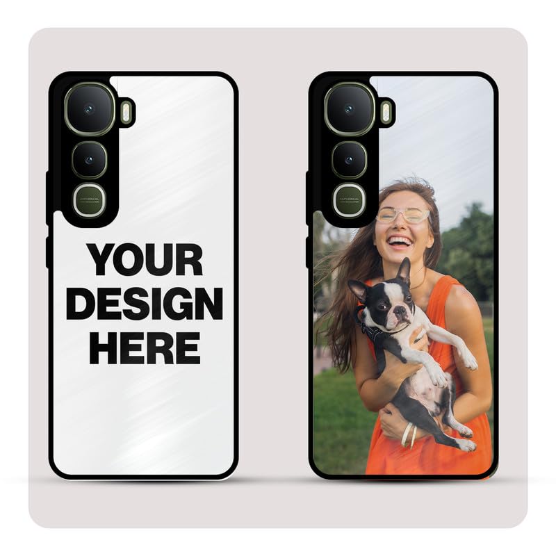 Image of Personalized Back Cover for Vivo Y400 | Custom Case with Name, Photo or Logo | PrintShield Hybrid with Soft TPU Grip & Scratch Protection