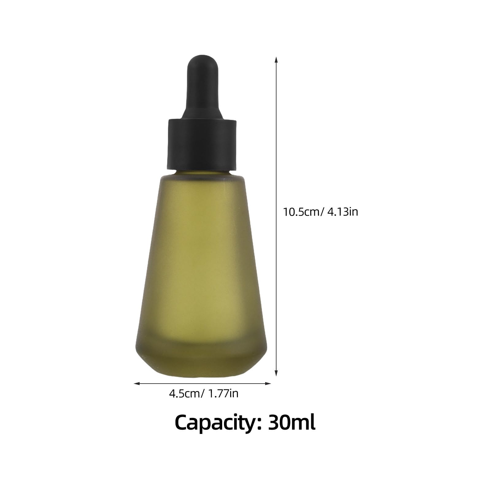 8 flaconi contagocce per oli essenziali, flaconi per profumo da 30 ml/1 oz per viaggi, barattoli conici verdi per campioni di cosmetici, contenitori ricaricabili per campioni di liquidi