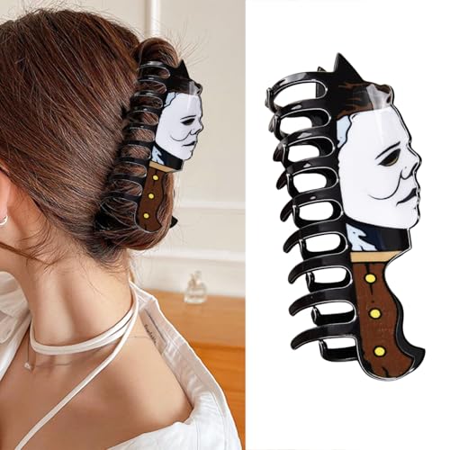 1Pcs Halloween Hair Claw Clips for Thick Hair Large Gothic Hair Barrettes Alligator Clip Acrylic Holiday Hair Accessories Horror Halloween Hair Clips for Women Holiday Party Styling Designs