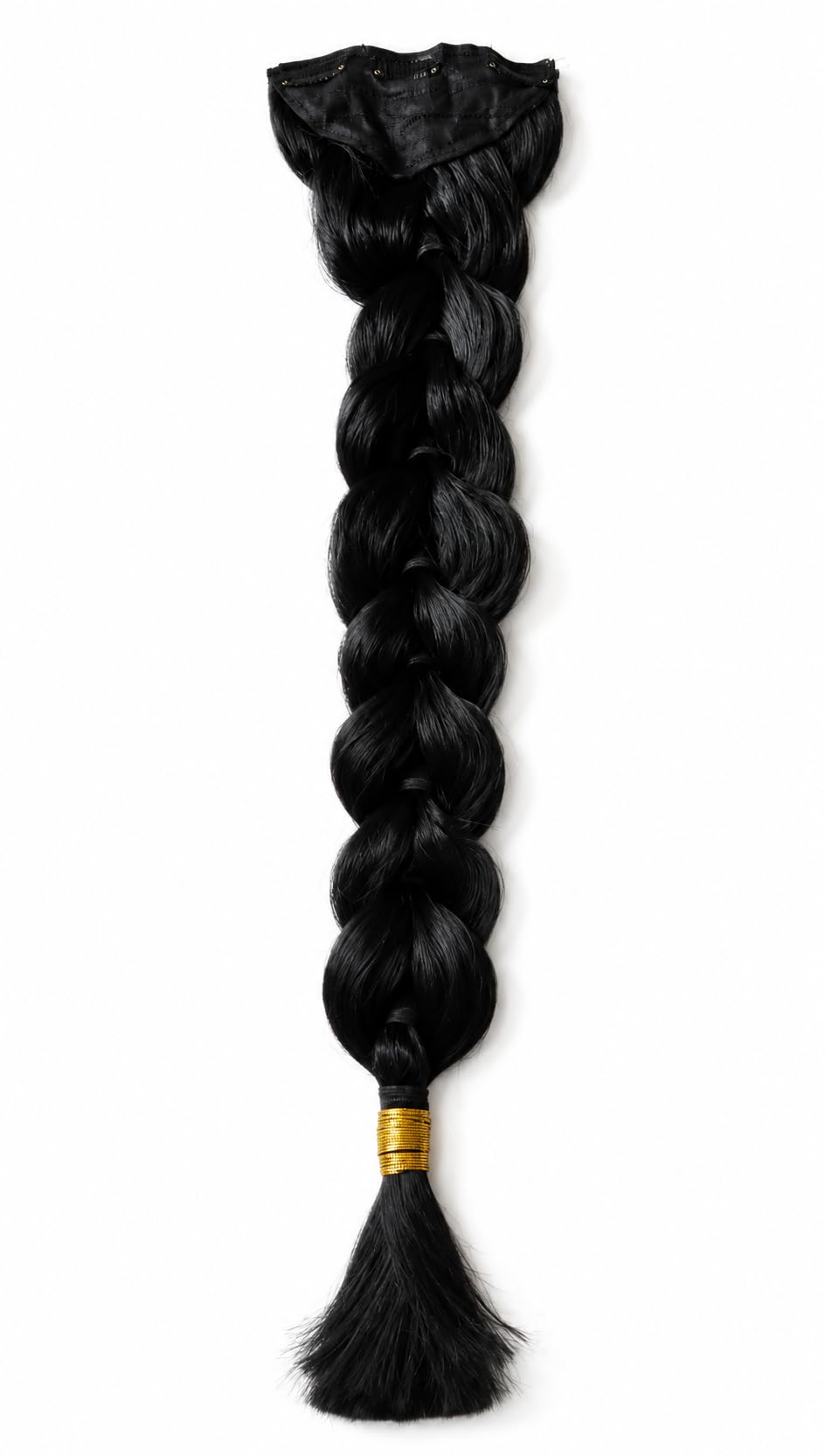 Braided Hair Extension with Clip, Long Black Synthetic Hair Braid, 58 cm | Soft, Lightweight, Perfect for Everyday & Festive Hairstyles-image-23