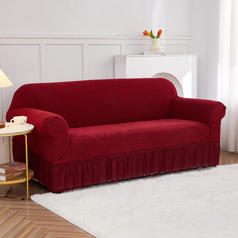 Housse de canapé rouge élastique : finissez-en avec les taches sur votre mobilier