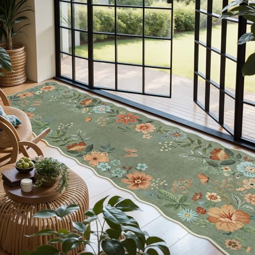 Lahome Floral Washable Runner Rug thumb #2