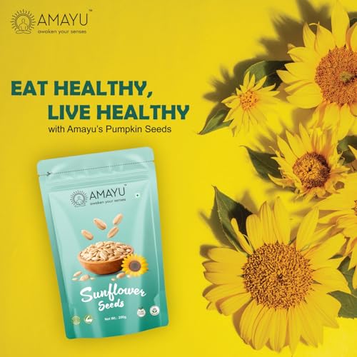 Image of AMAYU Healthy Seeds Combo Pack | Nutrient-Rich Superfoods for Daily Wellness | High in Fiber, Protein & Omega-3 | Premium Natural Seeds for Everyday Nutrition | 200g Each (Sunflower & flax seeds)