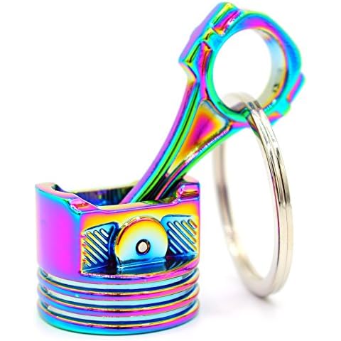 VmG-Store Engine Piston XL Flip Flop Key Ring 3D Chrome Engine Key Tuning Car Rim Cover