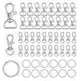 Tamaño: los ganchos de seguridad giratorios grandes de 3,5 cm de largo, 2 cm de ancho, 2,5 cm de largo, 1 cm de ancho, diámetro del llavero de 2,5 cm. Gran tamaño para combinar con sus proyectos de bricolaje, proyectos de arte, proyectos de llaveros.