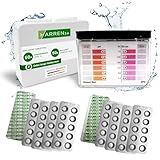harren24 Pool Tester pH und Chlor inkl. 100 Pool Testtabletten Chlor und pH-Wert (50 Phenol Red Tabletten + 50 DPD1 Tabletten), Pool Wassertester, Pooltester, PH Tester, Pool Zubehör (100)