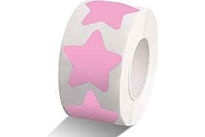 500 Pack Pink Star Stickers Roll Self-Adhesive Stars Labels for Children's Art and Crafts