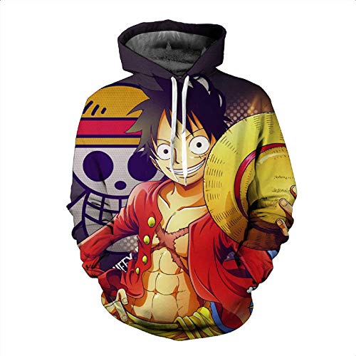 KaO0YaN Unisex Druck Hoodie, One Piece Ruffy-Serie: 3D-Druck für Frühling und Herbst Ruffy-Kapuzenpullover für Männer und Frauen, Unisex-Hoodie-Pullover-01_S Cover