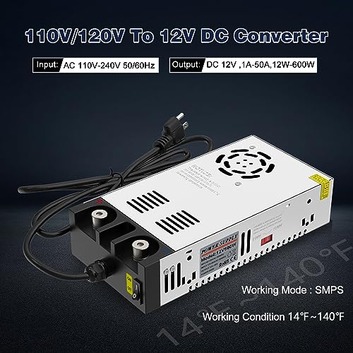 12V DC Power Supply Converter for RV, Camper, and Off-Grid Use