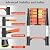Telescoping Ladder, 12.5 FT Aluminum Extendable Ladder, 330 Lbs Capacity, Collapsible Folding Ladder for House, Roof, RV & Travel Trailer (Black+Orange)
