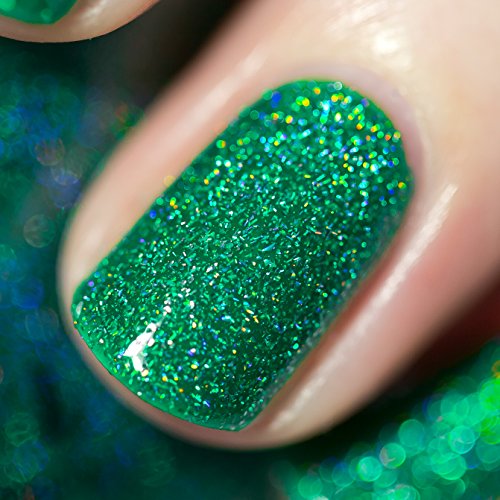Image of ILNP Hide and Seek - Shamrock Green Holographic Sheer Jelly Nail Polish