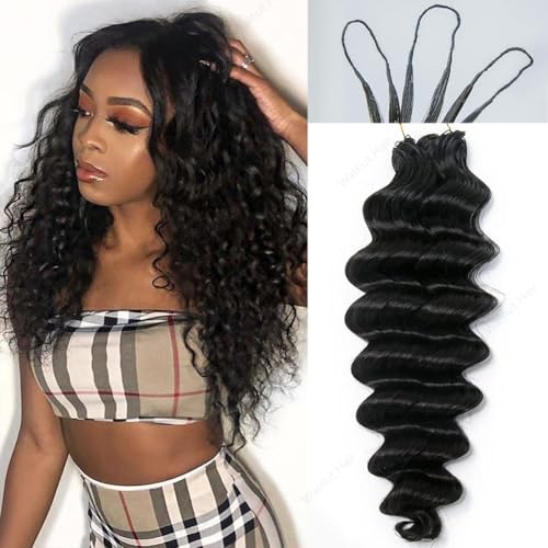 Deep Wave Crochet Human Hair Extensions Brazilian...