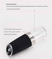 Vista 8 de Gravity - Juego de molinillo eléctrico de sal y pimienta, funciona con pilas, molinos automáticos de sal y pimienta con luz azul