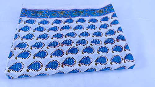 Image of Floral Printed Cotton Fabric Cloth Hand Block Print Fabric Women Material Running Jaipuri Hand Block Printed Women Dress Material Kurtis Natural 44 inch Inches Width 2.5 Meter (Pattern 2)