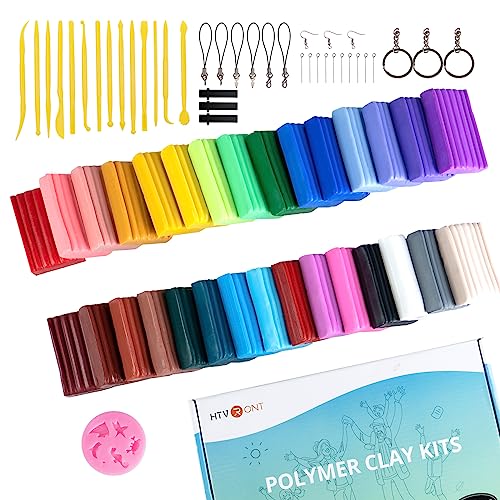 Htvront Polymer Clay Kit 30 Colors, Oven Bake Clay Model Clay Non-Sticky, Non-Toxic Modeling Clay With Sculpting Tools, Ideal Diy Gift For Kids And Artists #TOP19