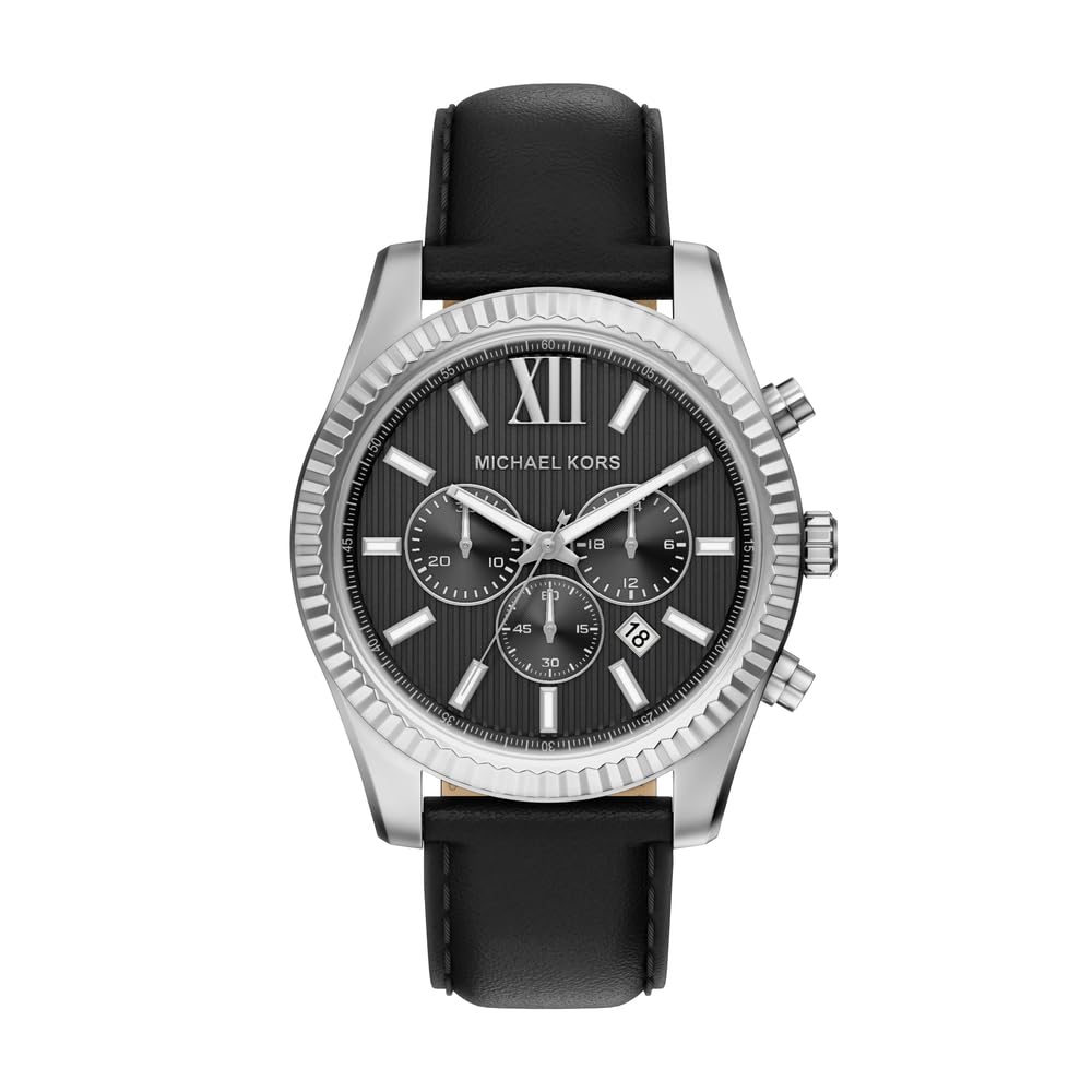 Michael Kors Lexington Men's 45MM Silver-Tone Stainless Steel Watch, MK9256