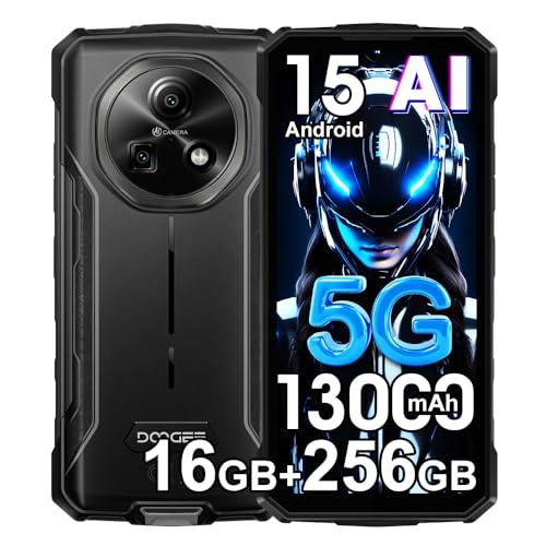 DOOGEE Fire 7 5G Téléphone Portable Incassable,16Go+256Go/2TB,13000mAh 18W Android 15 Smartphone...
