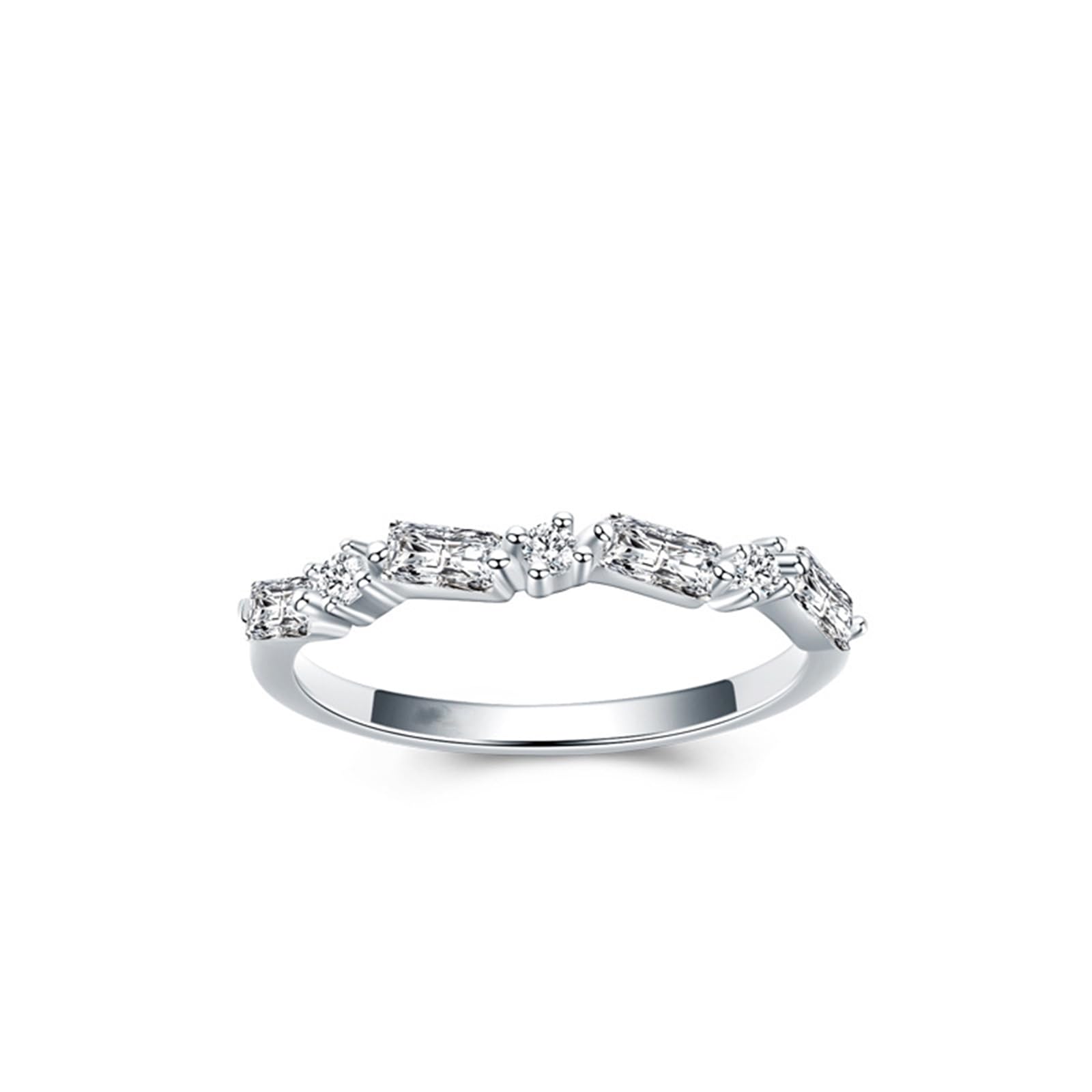 Anillo de oro para mujer, anillo de boda de oro real con diamante cultivado en laboratorio, alianzas de boda de oro blanco, media eternidad, para mujeres
