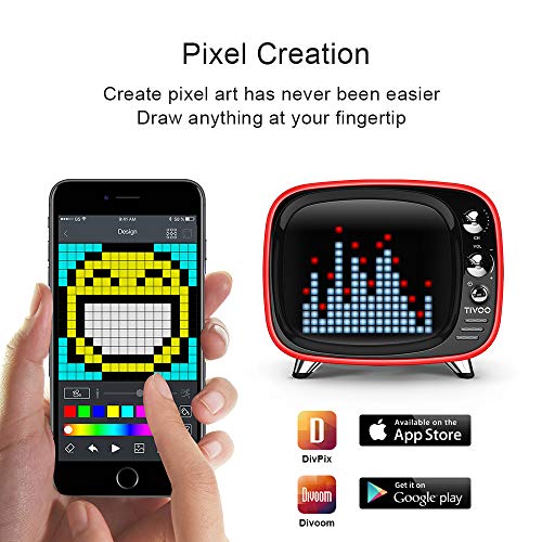 Divoom Tivoo Retro Bluetooth luidspreker - Pixel Art DIY Box, RGB programmeerbaar 16X16 LED, ondersteuning Android & iOS… - Image 4