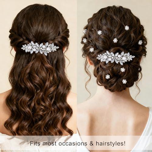 Pinzas para el cabello con cristales plateadas 13 piezas miniatura 3