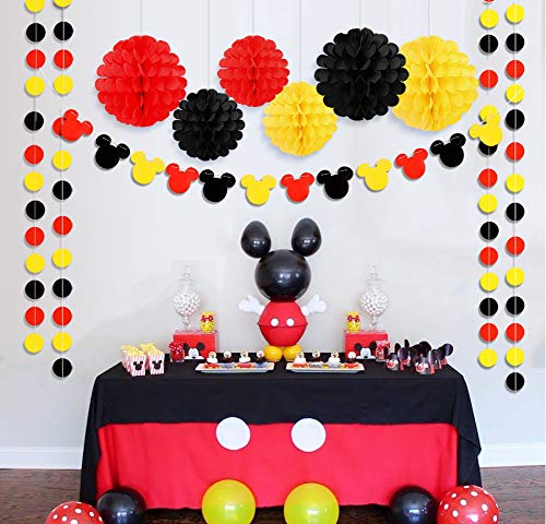 Threemart Colorful Party Supplies Yellow Black Red For Birthday Decorations Garland #TOP1