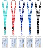 Teskyer 5 Pack Cruise Lanyard with Waterproof ID Badge Holders for Ship Key Cards, Cruise Essentials for Royal Caribbean, Carniva, Princess (Mix)