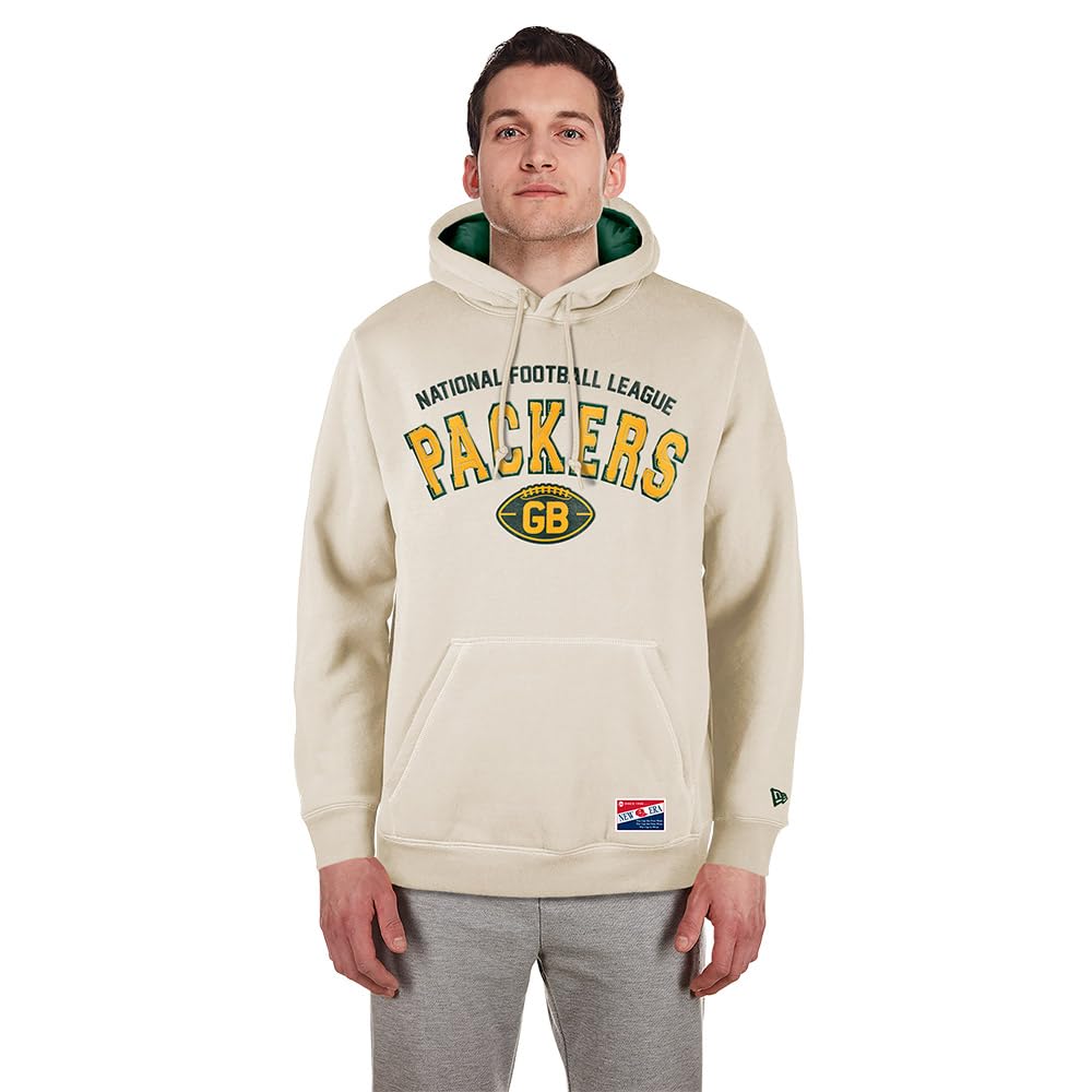 New Era Cap Nfl 3rd Down Hooded Pullover Green bay Packers Classic Stone Official Team Color Unisex