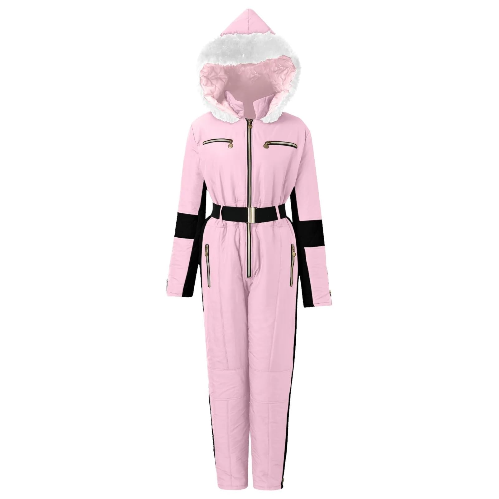 Traje de Esquí para Mujer Mono mujer invierno deportes al aire libre mono impermeable con cuello extraíble cremallera traje de esquí