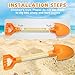 QINGLER 20” Long Sand Beach Shovels for Kids Heavy Duty Plastic Summer Sand Scoops Spades Toy Sandbox Garden Snow Digging Play Gift Set Party Bundle 2 Pack Orange