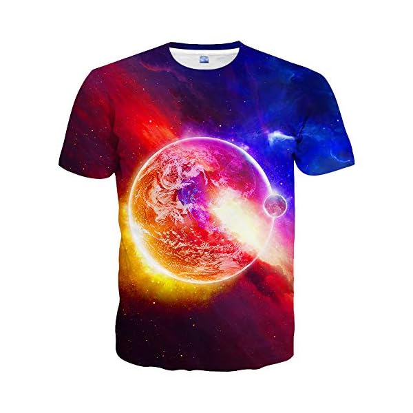 Linnhoy Unisex Casual 3D Printed T-Shirts Short Sleeve Tops Tees