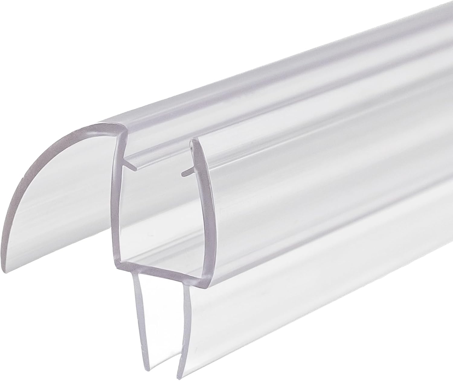Shower Door Bottom Seal, 2-Pack – Fits 1/4" (6mm) & 5/16" (8mm) Glass – Stop Water Leaks for Frameless Glass Shower Doors – Super Clear Design