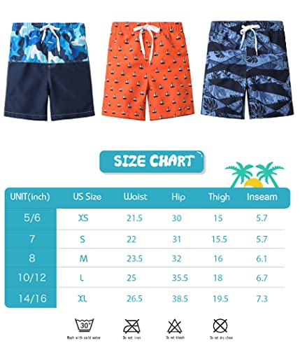 Rolimaka 3 Pack Boy's Swim Trunks Kid Board Shorts With Mesh Lining Youth Swimwear 10 12 #TOP6